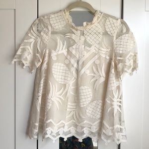 ANTHROPOLOGIE Pineapple Lace Blouse